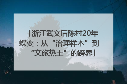 浙江武义后陈村20年蝶变：从“治理样本”到“文旅热土”的跨界