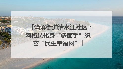 湾溪街道清水江社区：网格员化身“多面手”织密“民生幸福网”