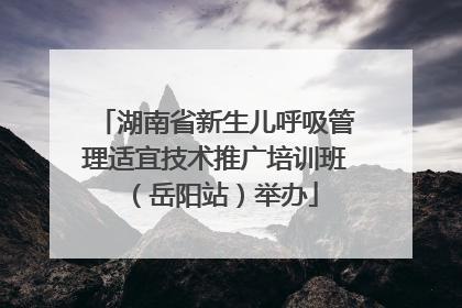 湖南省新生儿呼吸管理适宜技术推广培训班（岳阳站）举办