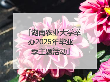 湖南农业大学举办2025年毕业季主题活动