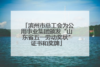 滨州市总工会为公用事业集团颁发“山东省五一劳动奖状”证书和奖牌