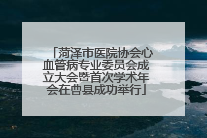 菏泽市医院协会心血管病专业委员会成立大会暨首次学术年会在曹县成功举行