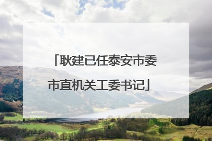 耿建已任泰安市委市直机关工委书记