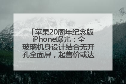 苹果20周年纪念版iPhone曝光：全玻璃机身设计结合无开孔全面屏，起售价或达1.45万人民币