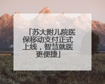 苏大附儿院医保移动支付正式上线，智慧就医更便捷