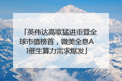 英伟达高歌猛进重登全球市值榜首，微美全息AI催生算力需求爆发