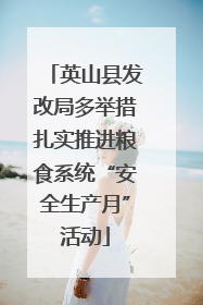 英山县发改局多举措扎实推进粮食系统“安全生产月”活动
