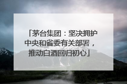 茅台集团：坚决拥护中央和省委有关部署，推动白酒回归初心