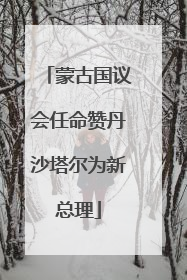 蒙古国议会任命赞丹沙塔尔为新总理