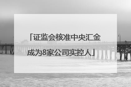 证监会核准中央汇金成为8家公司实控人