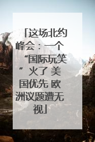 这场北约峰会：一个“国际玩笑”火了 美国优先 欧洲议题遭无视