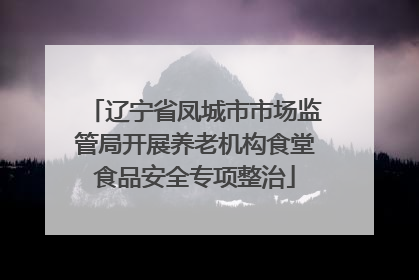 辽宁省凤城市市场监管局开展养老机构食堂食品安全专项整治