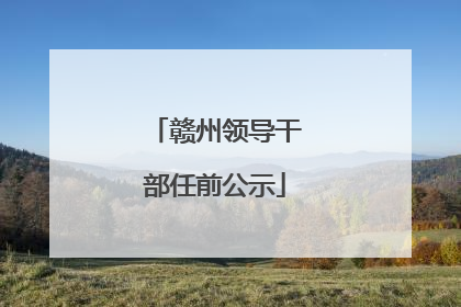 赣州领导干部任前公示