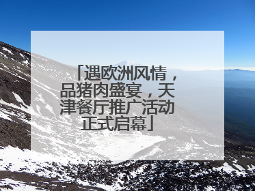 遇欧洲风情，品猪肉盛宴，天津餐厅推广活动正式启幕