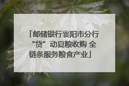 邮储银行襄阳市分行“贷”动夏粮收购 全链条服务粮食产业