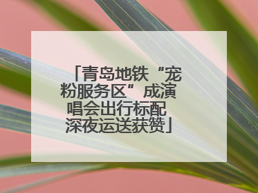 青岛地铁“宠粉服务区”成演唱会出行标配 深夜运送获赞