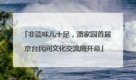 非遗味儿十足，潘家园首届京台民间文化交流周开幕