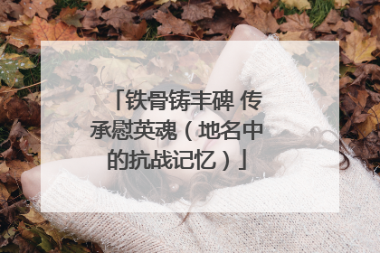 铁骨铸丰碑 传承慰英魂（地名中的抗战记忆）