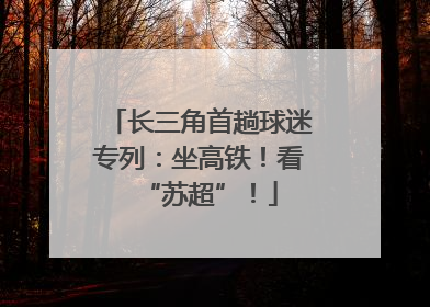 长三角首趟球迷专列：坐高铁！看“苏超”！
