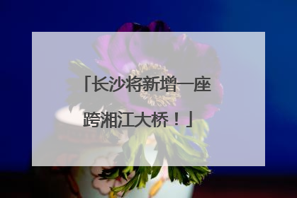 长沙将新增一座跨湘江大桥！