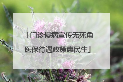 门诊慢病宣传无死角 医保待遇政策惠民生