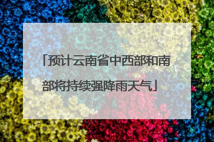 预计云南省中西部和南部将持续强降雨天气