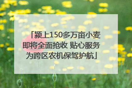 颍上150多万亩小麦即将全面抢收 贴心服务为跨区农机保驾护航