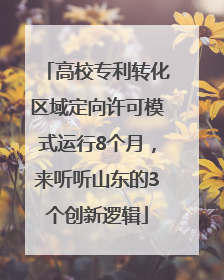 高校专利转化区域定向许可模式运行8个月，来听听山东的3个创新逻辑