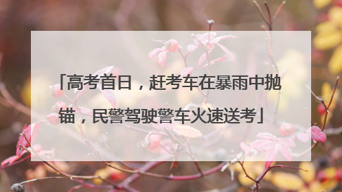 高考首日，赶考车在暴雨中抛锚，民警驾驶警车火速送考