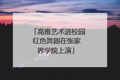 高雅艺术进校园 红色舞剧在张家界学院上演