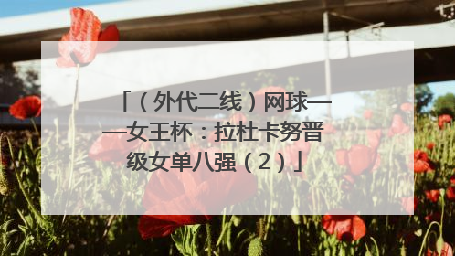 （外代二线）网球——女王杯：拉杜卡努晋级女单八强（2）