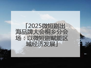 2025微短剧出海品牌大会桐乡分会场：以微短剧赋能区域经济发展