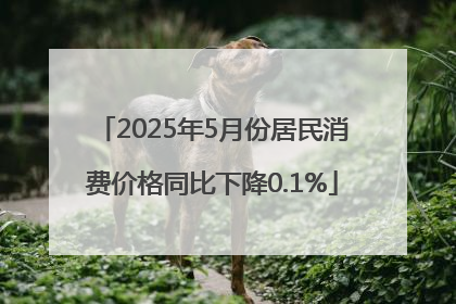2025年5月份居民消费价格同比下降0.1%
