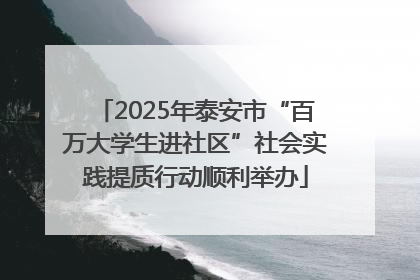 2025年泰安市“百万大学生进社区”社会实践提质行动顺利举办