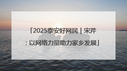 2025泰安好网民｜宋芹：以网络力量助力家乡发展